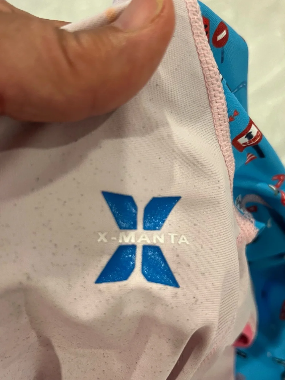 X-Manta Girl ‘s One-Piece Rashguard Swimsuit - Pink & Blue 10x30” fits 4T used